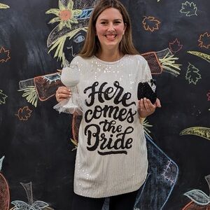 Here Comes the Bride Sequin Tunic